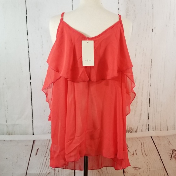 Sheer Ruffle Camisole Plus Size Top - Picture 4 of 8